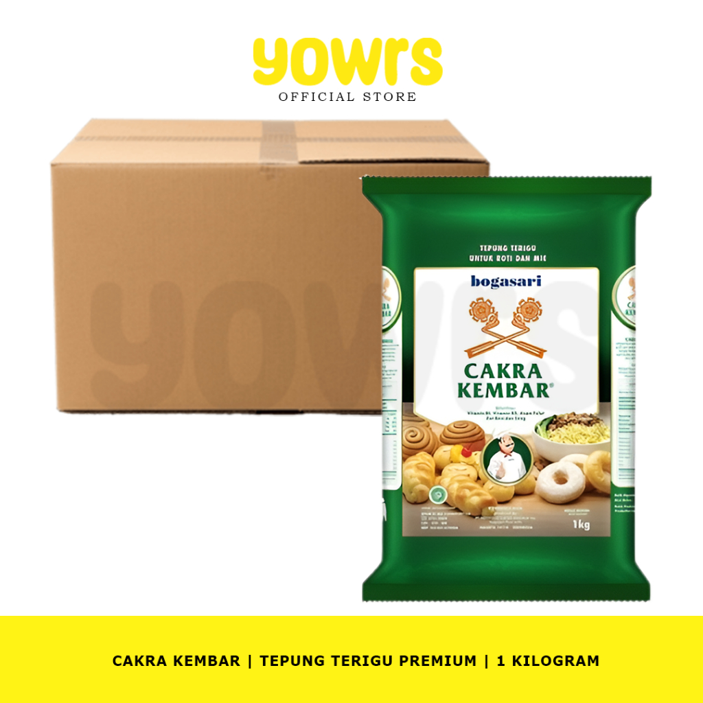 CTN - CAKRA KEMBAR Tepung Terigu 1000g 1 Dus | Tepung Terigu CAKRA KEMBAR 1000gr 1 Dus | CAKRA KEMBA