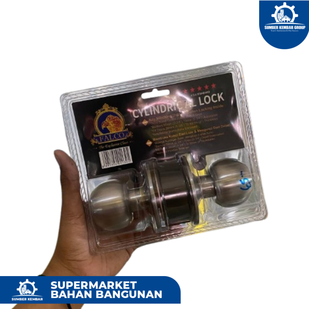 [FALCO] Handle Pintu Bulat / Cylindrical Lock - Kunci Pintu Kamar Mandi & Kamar Tidur
