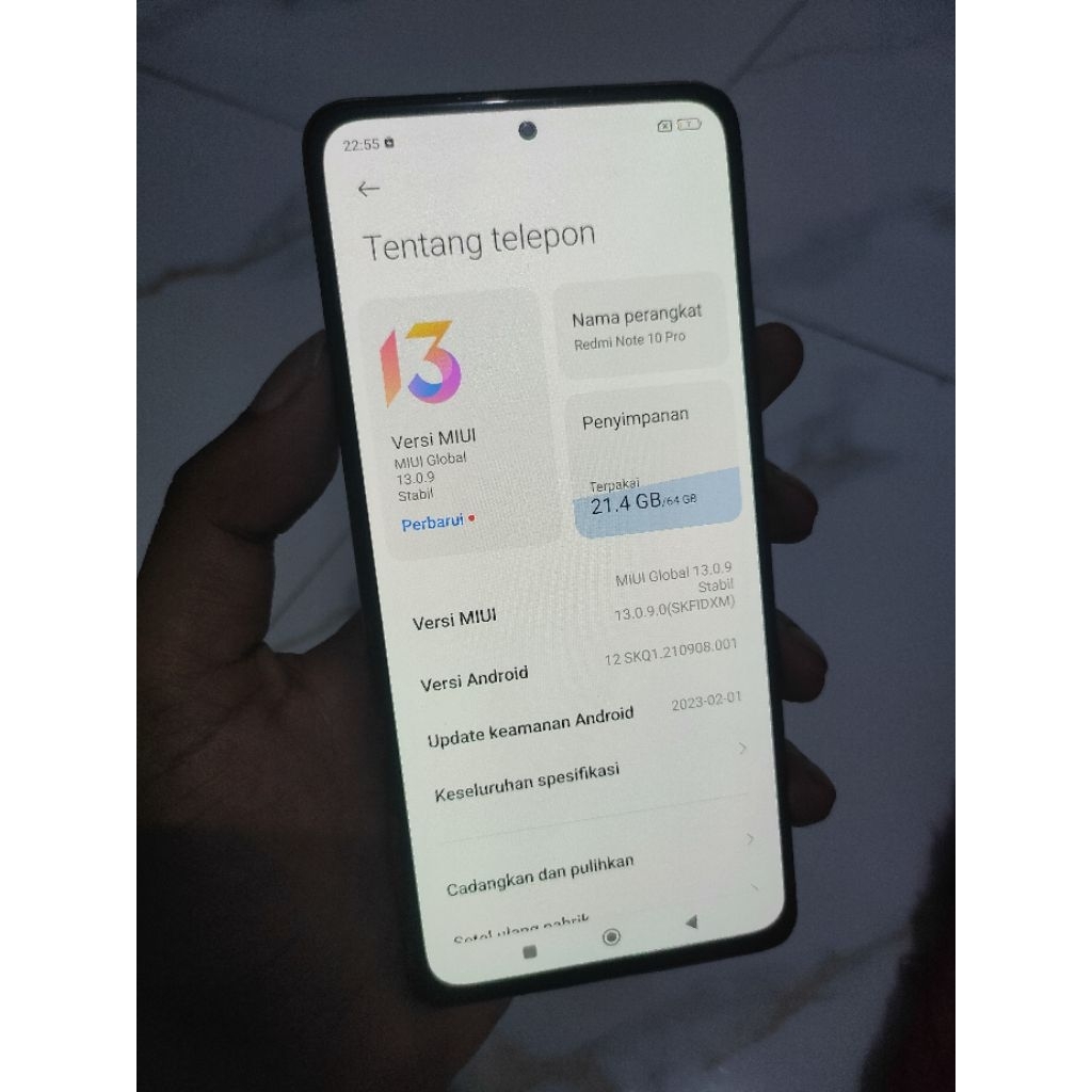 Lcd Redmi Note 10 Pro Ori copotan (minus)