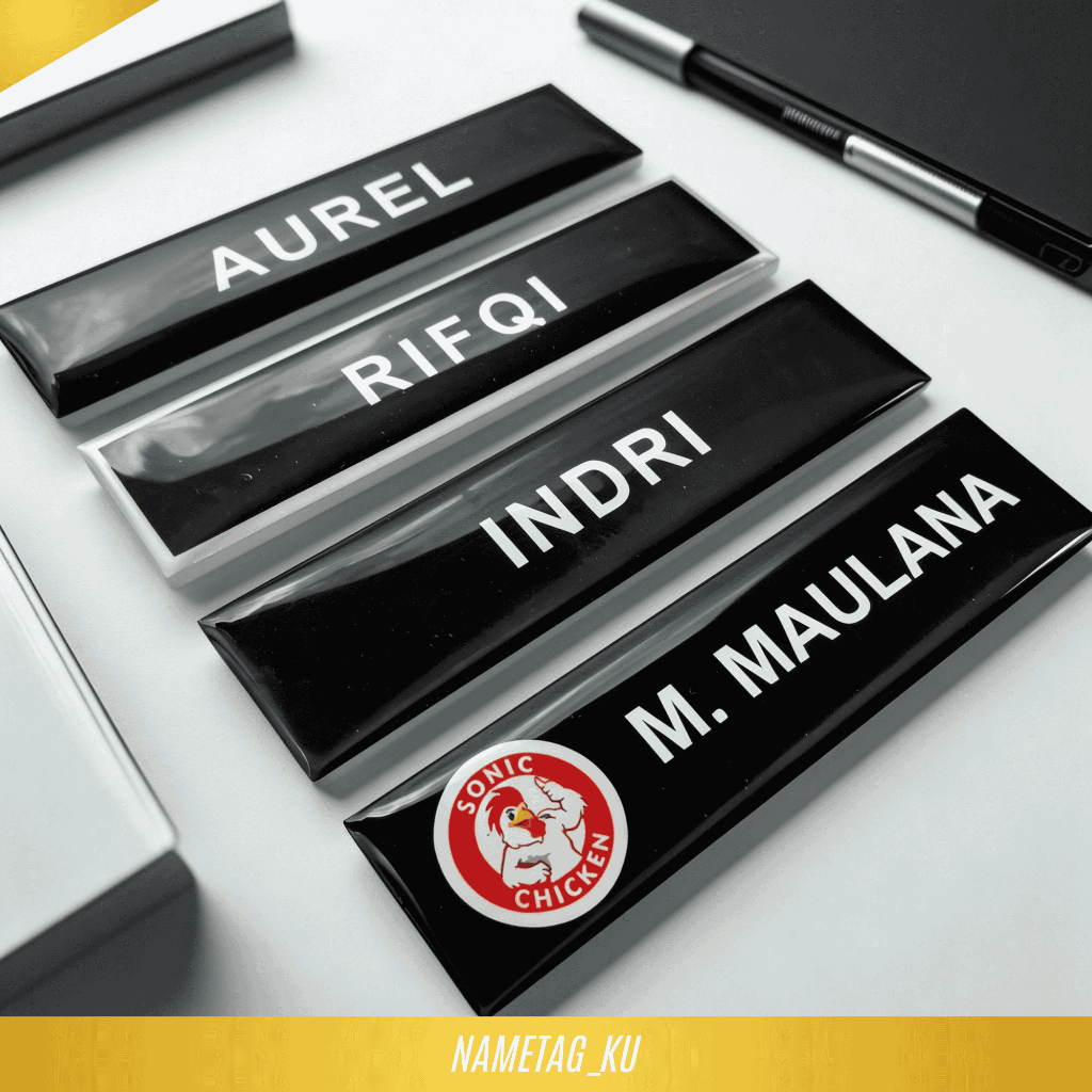 Nametag resin/nama dada custom/nama dada resin/nama dada akrilik/papan nama/pin nama