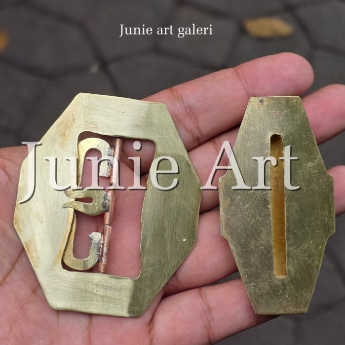 Timang Kepala Sabuk epek Gesper Busana Adat Jawa Beskap Kuningan Jlebrah polos