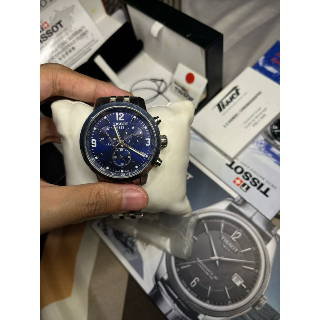 Jam Tangan Pria Original Tissot 1853 Chronograph Blue Dial Stainless – Elegant & Sporty