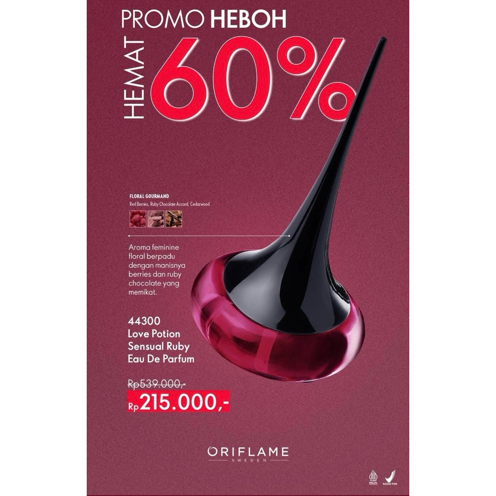 Parfum love potion sensual ruby Oriflame