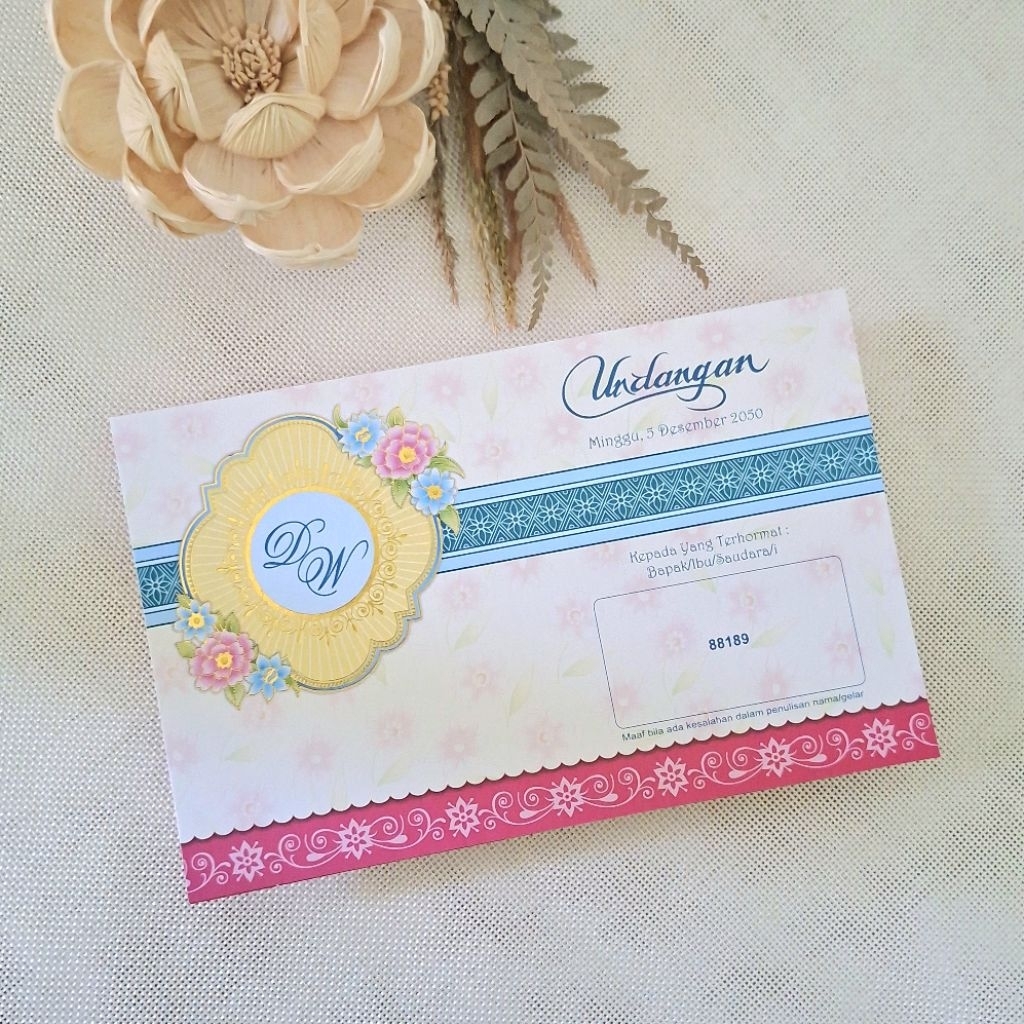 Blanko Undangan/Undangan Pernikahan Kertas/Undangan Rustic/Undangan Aesthetic Rumah Cetak (RR88189)