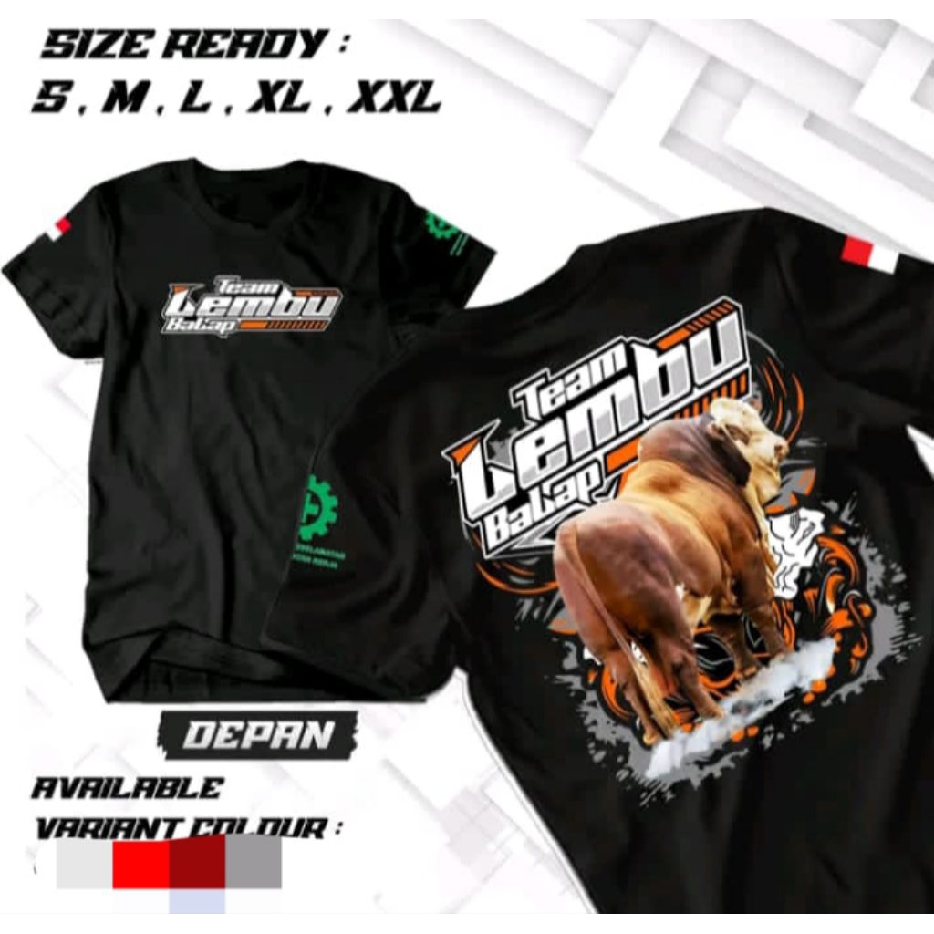 Kaos sablon team lembu balap t-shirts distro unisex katun bahan adem