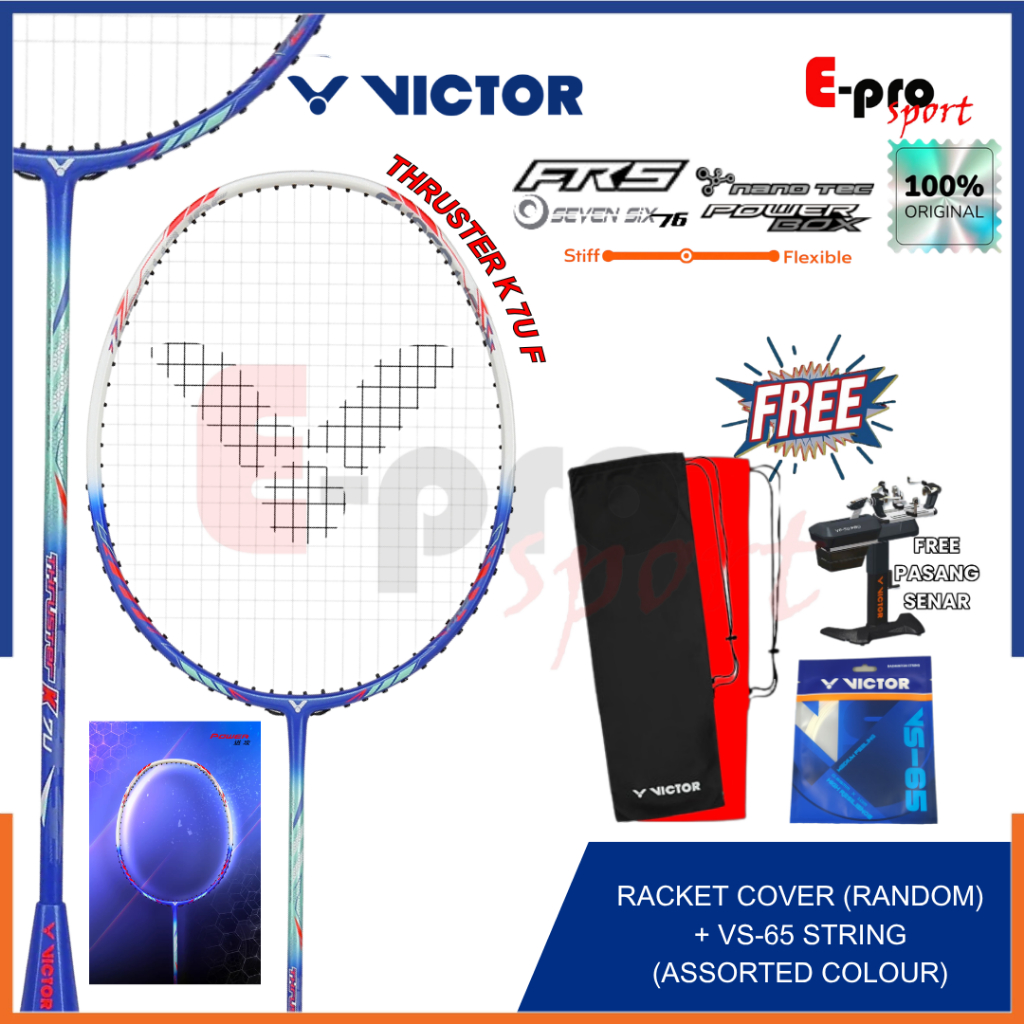 Raket Badminton Victor Thruster K 7U F / TK-7U F / TK 7U F Bulutangkis Super Light Ringan 7U Origina