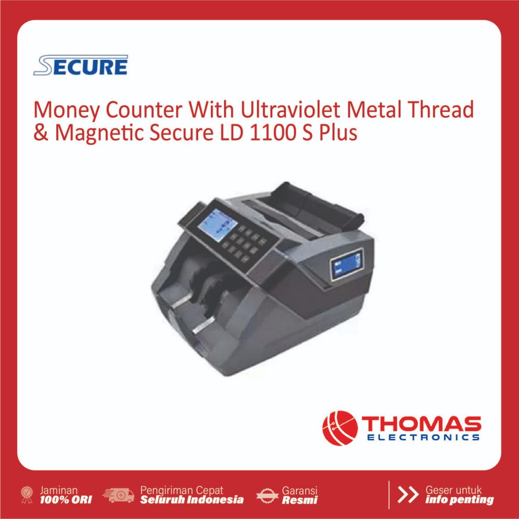 Money Detector Pendeteksi Uang Palsu Secure LD1000S LD 1000 S Plus Deteksi Sinar UV Original