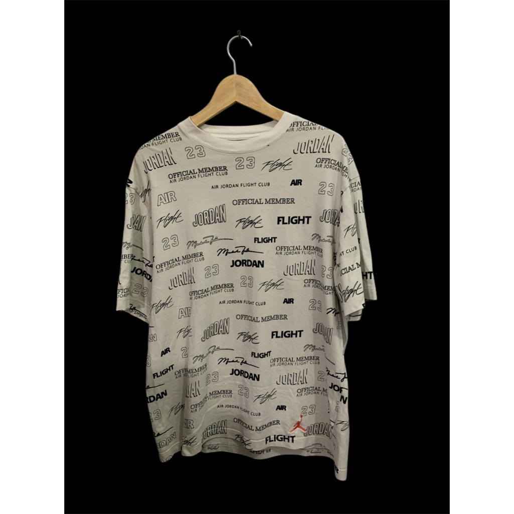 kaos t-shirt jordan aop putih sz L-XL (120-122*70)