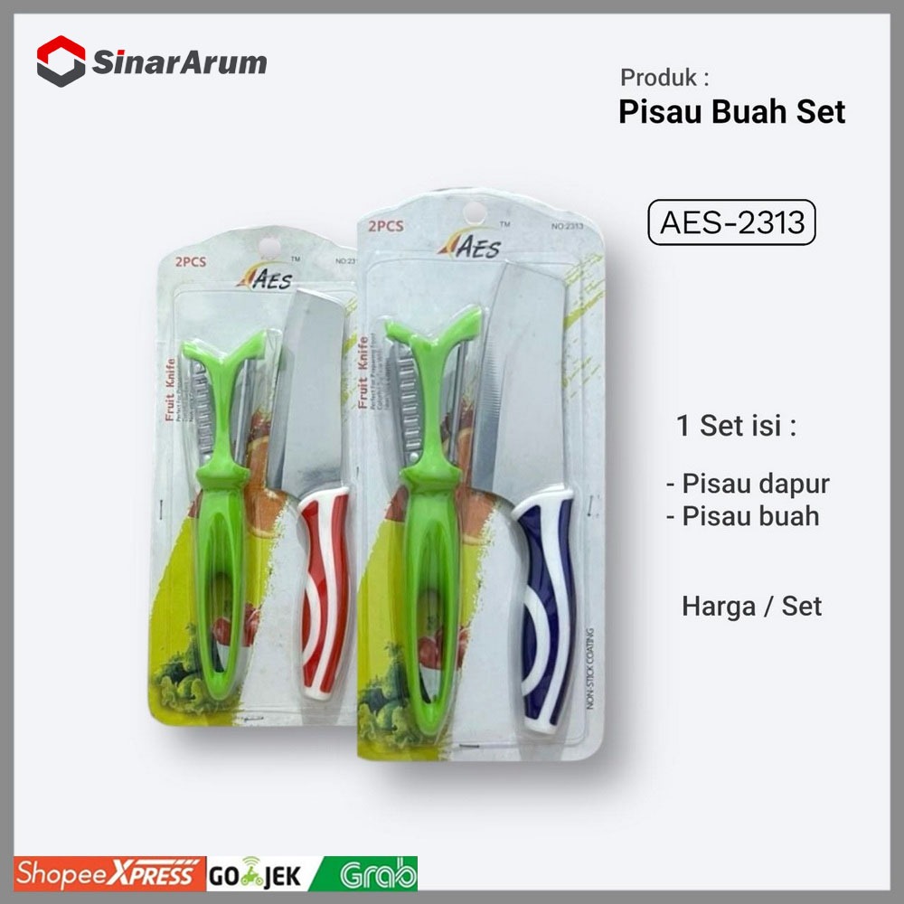 Pisau Kupas Buah Peeler + Pisau Sayur Set (isi 2pcs) AES-2313