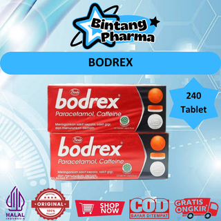 BODREX (1 PAK ISI 12 KOTAK / 240 TABLET) - MEREDAKAN DEMAM, SAKIT KEPALA DAN PUSING
