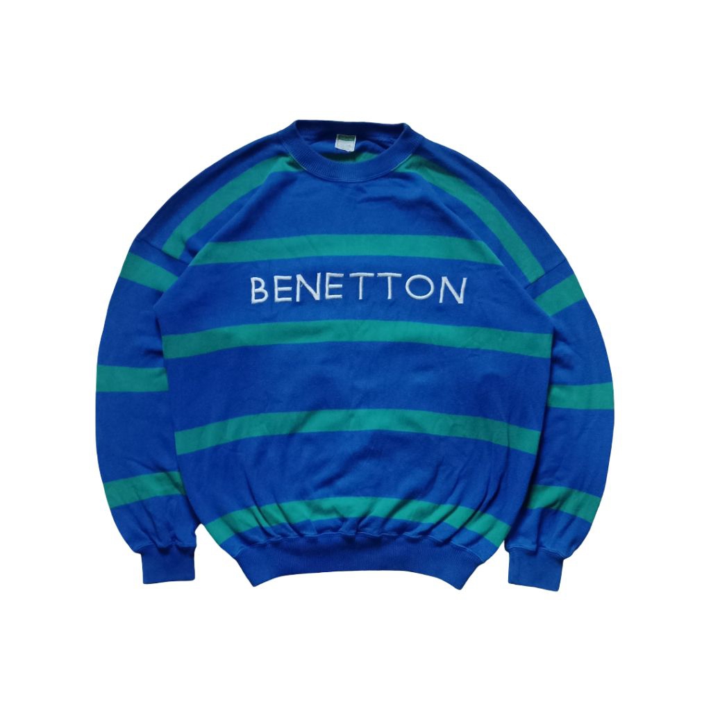 Vintage 90's United Colors Of Benetton Striped Crewneck Sweater