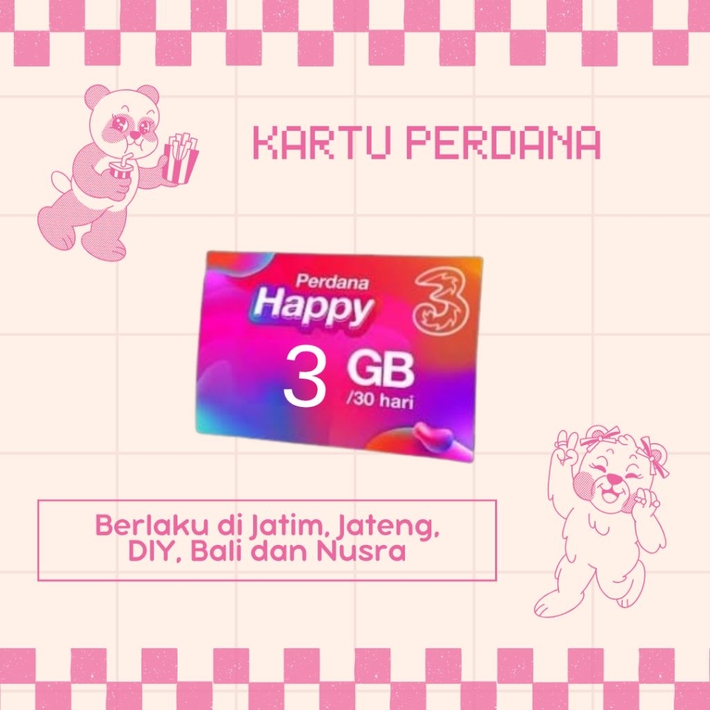 KARTU PERDANA TRI HAPPY KUOTA 3GB