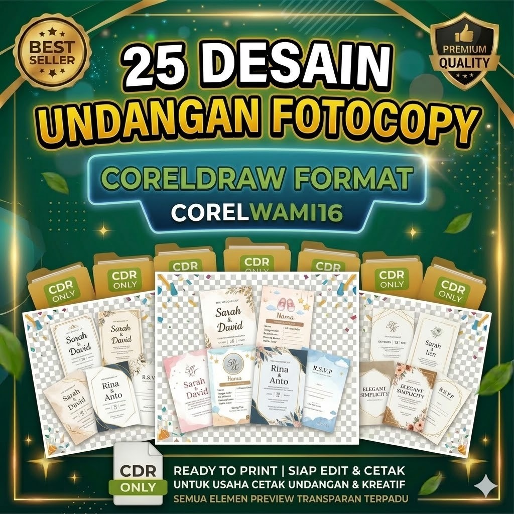 ID119001 - 25 Desain Undangan Fotocopy Format CorelDraw V15