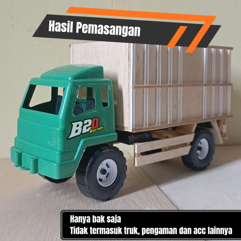 Mentahan Bak Miniatur Skala Truk Plastik Model Engkel Minimalis