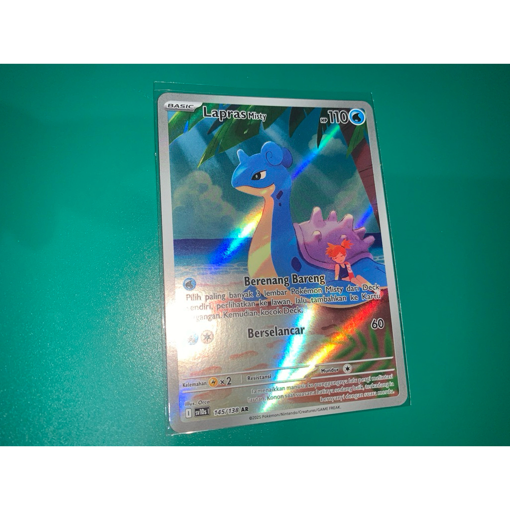 LAPRAS misty AR ART RARE INDONESIA TCG POKEMON ID KARTU
