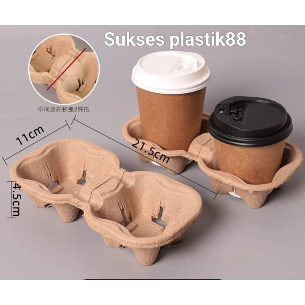 2Cup & 4Cup Isi 1pcs Tray Drink Holder Paper Tatakan Minuman Kertas