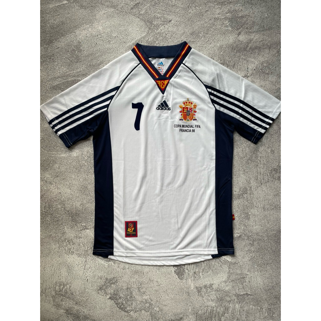 Jersey Retro Timnas Spanyol Away 1998 Nns Morientes Vintage Bloke Core Rare