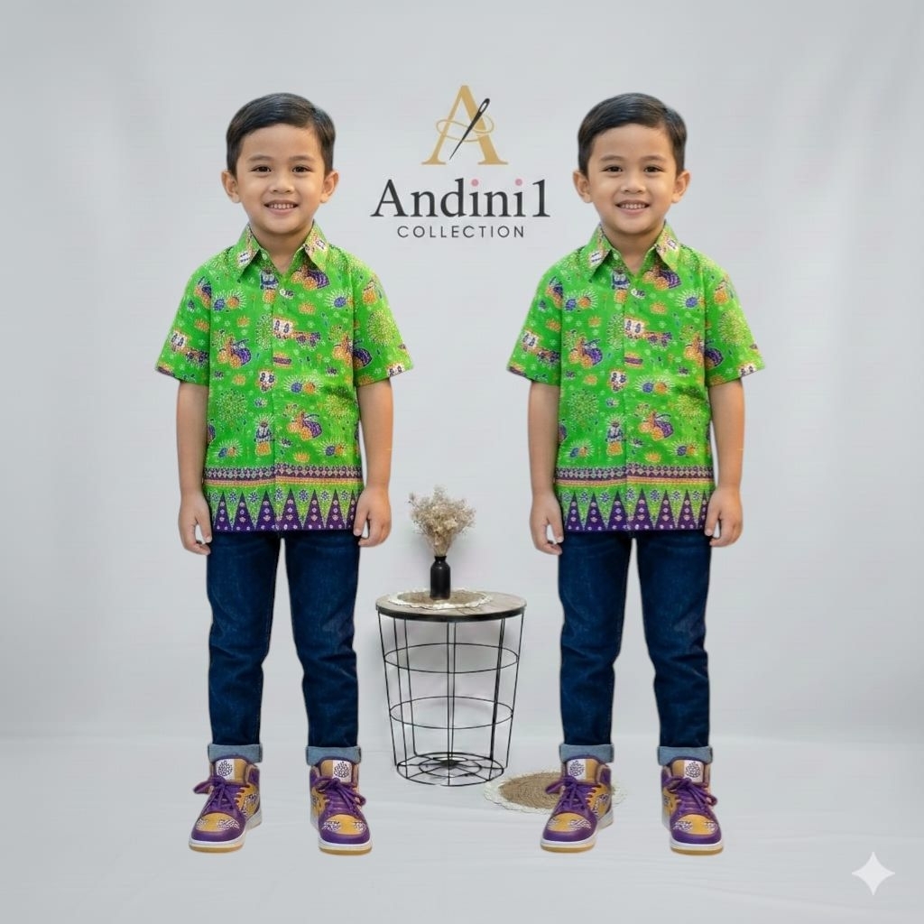 Kemeja Batik Anak SD Laki Motip Ondel Batik Anak Laki Laki Modern