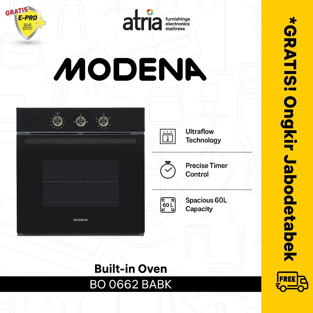 MODENA BO 0662 BABK BUILT - IN OVEN GARANSI