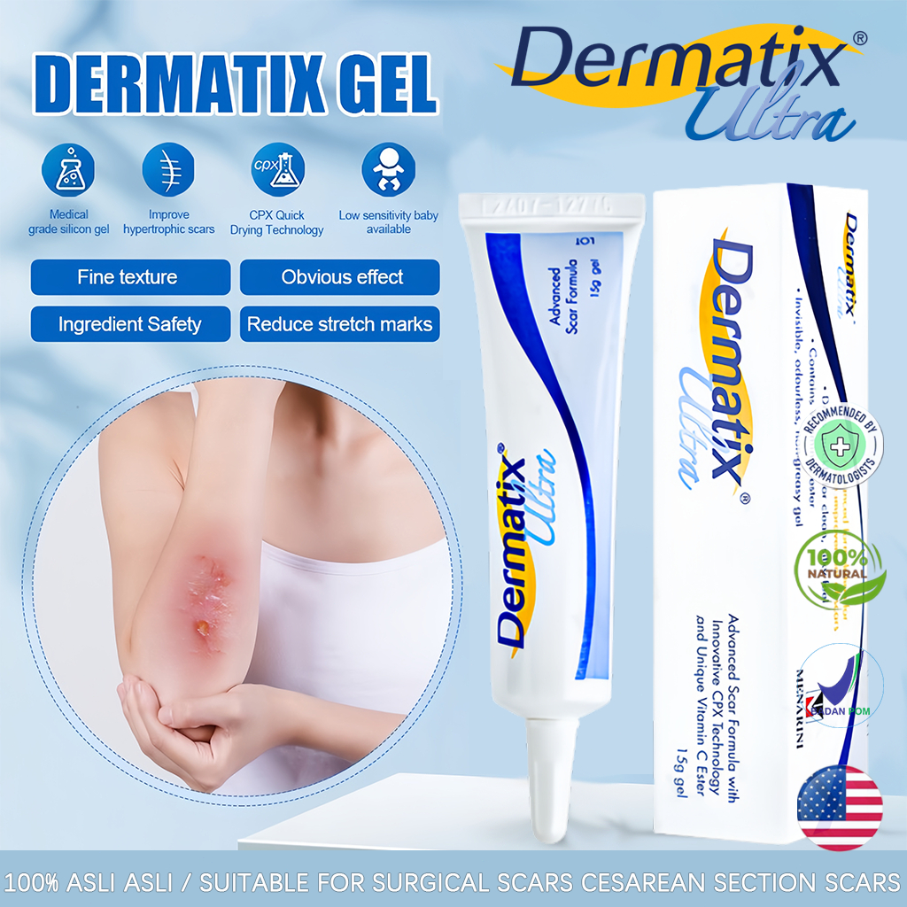 Dermatix Ultra Gel 15gr Penghilang Bekas Luka Jerawat Luka Operasi Luka Bakar Stretch Mark Asli Orig