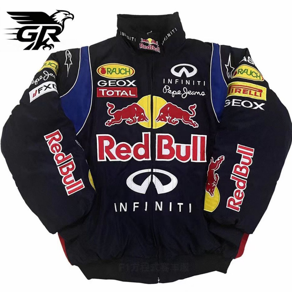 Ship In 24H Jaket Racing Parasut RedBull F1 Jacket Varsity Casual Retro Pria OOTD Jackets Windbreake
