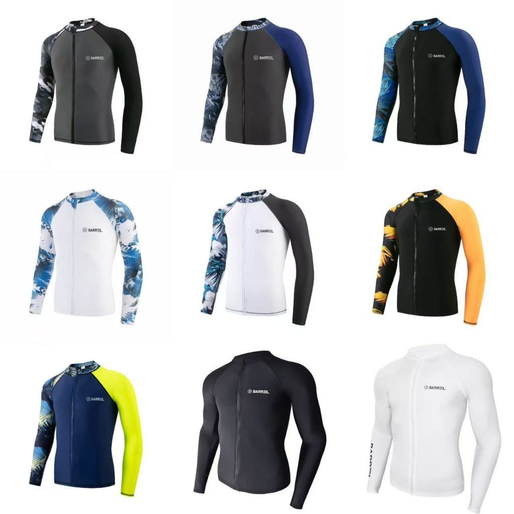 (ready stock)/BARREL/Long sleeved diving suit men's split suit quick drying drifting suit jellyfish 
