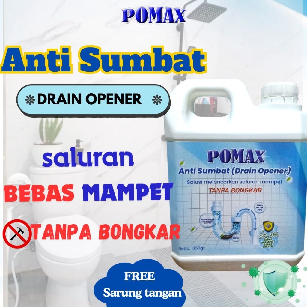 Obat pelancar saluran tersumbat 1250 GR / Pomax Anti sumbat / Drain opener /pelancar wa mampet, wast