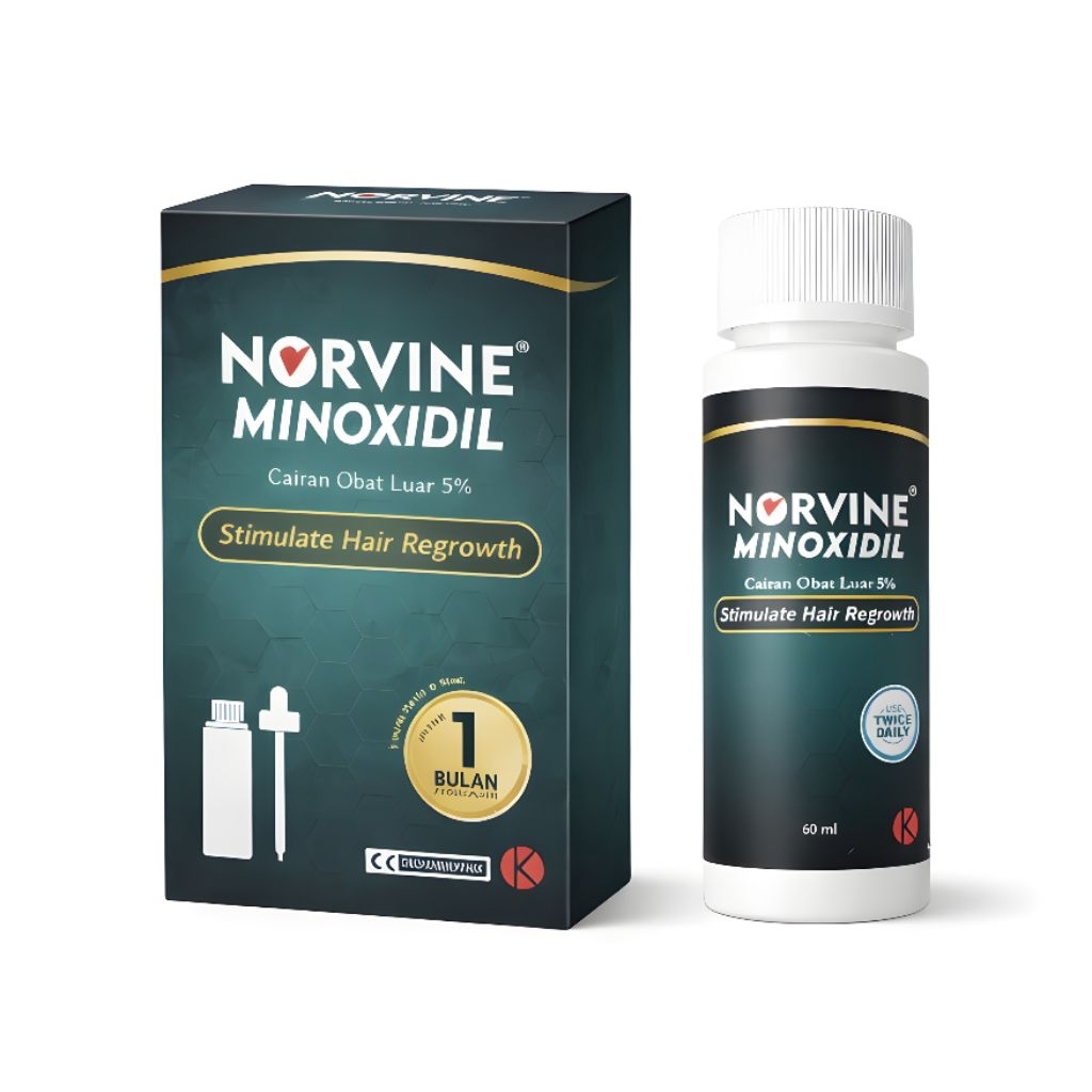 Norvine Minoxidil 5% Penumbuh Rambut Brewok BPOM (Penumbuh Rambut, Brewok dan Jenggot)