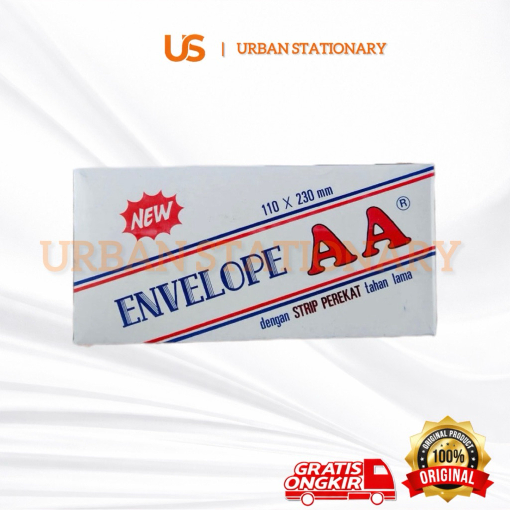 Amplop AA No.90 Panjang Putih Polos Silicone Amplop Putih Lem