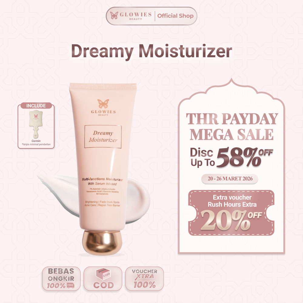dr Incognito Approved Glowies Beauty Dreamy Moisturizer 80ml Pelembab wajah Formulasi Korea 7% Azecl