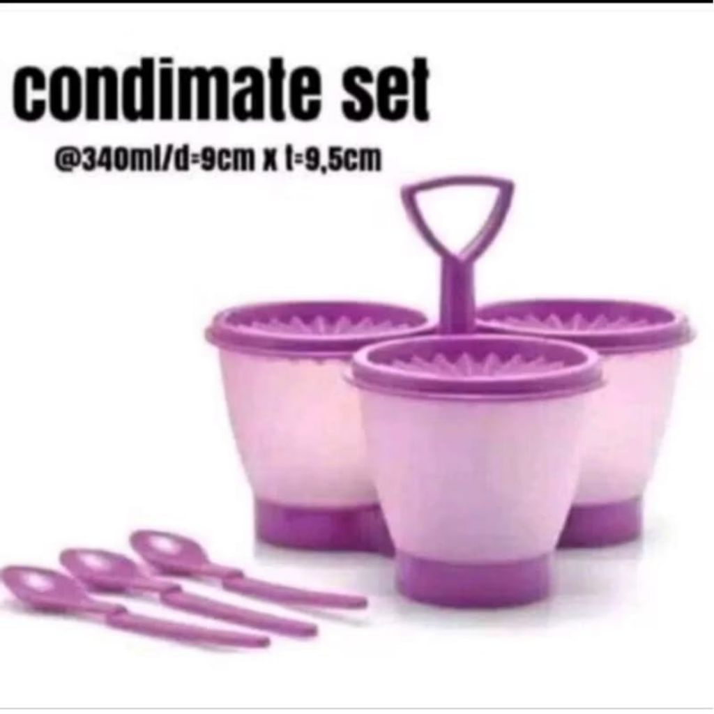 (Ready Medan) Tupperware Condimate set Ungu New