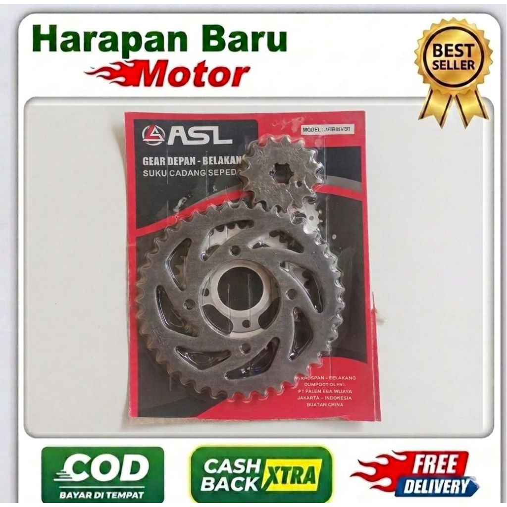 GEAR DEPAN BELAKANG SMASH 35 ASL - HARAPAN BARU MOTOR