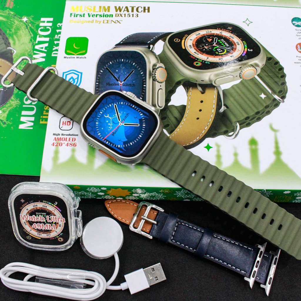 [[[ First Version ]]] DX1513 Jam Tangan Smart Watch *Muslim Watch* Edisi Khusus Strap Rubber