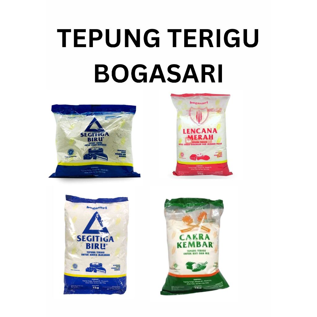 TEPUNG TERIGU BOGASARI SEGITIGA BIRU LENCANA MERAH CAKRA KEMBAR