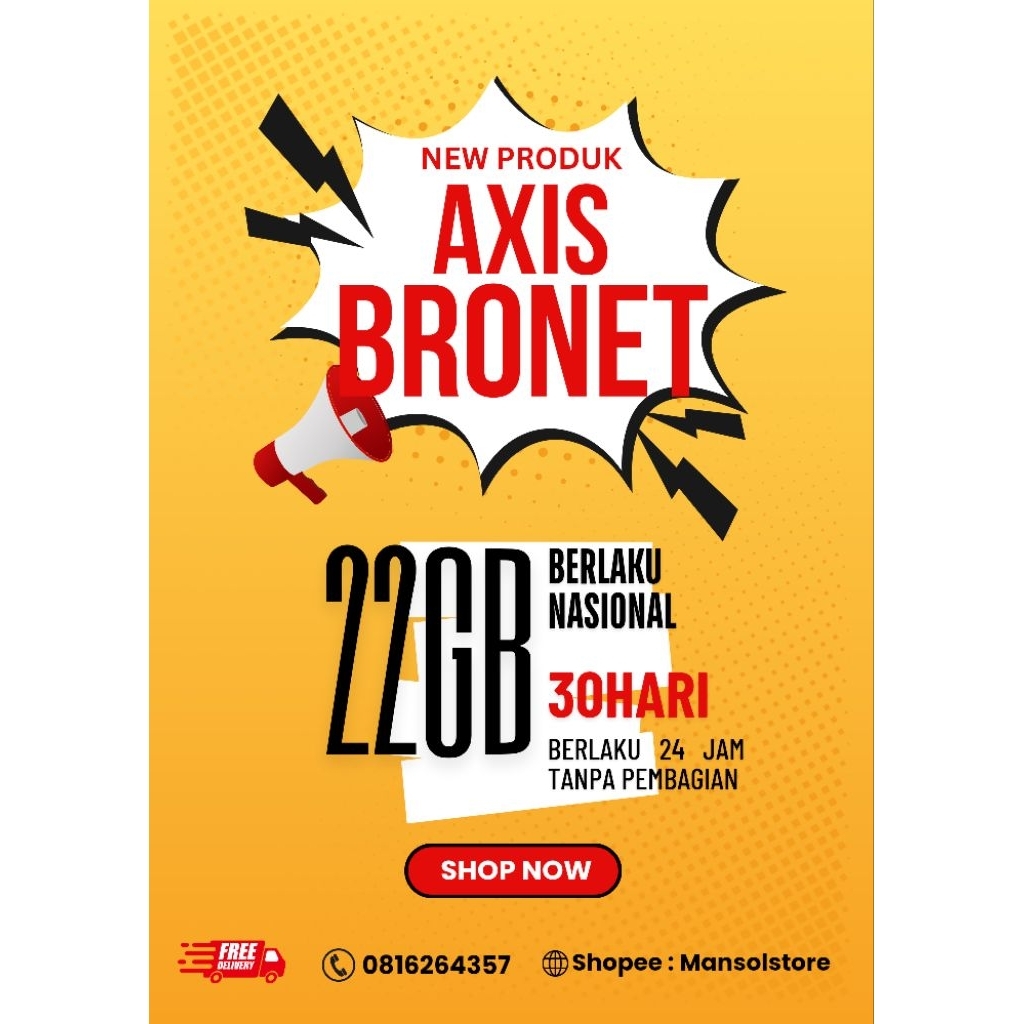 voucher paket data axis 22GB 30hari / kuota internet axis