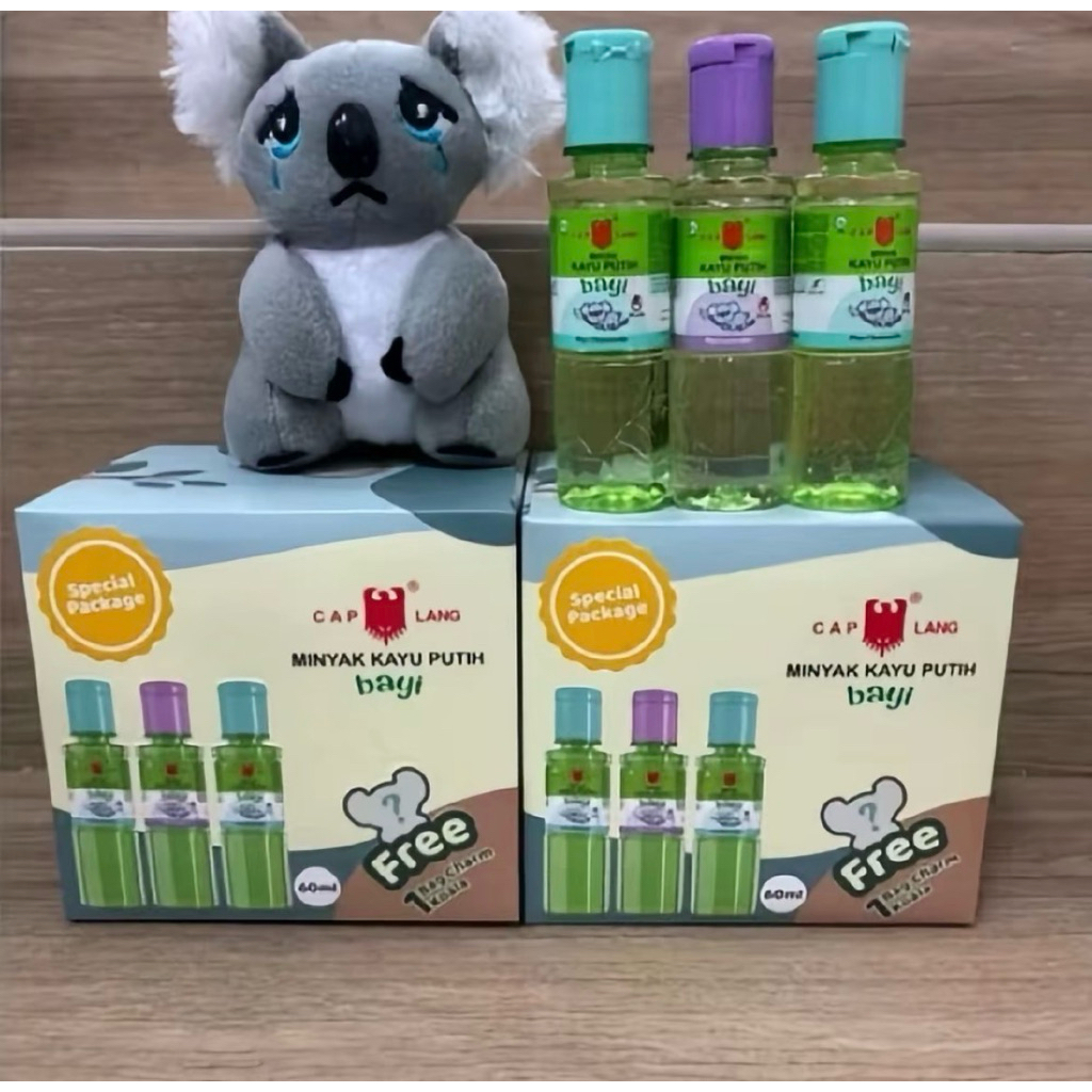 paket 3pcs minyk kayu putih bayi 60ml free boneka koala