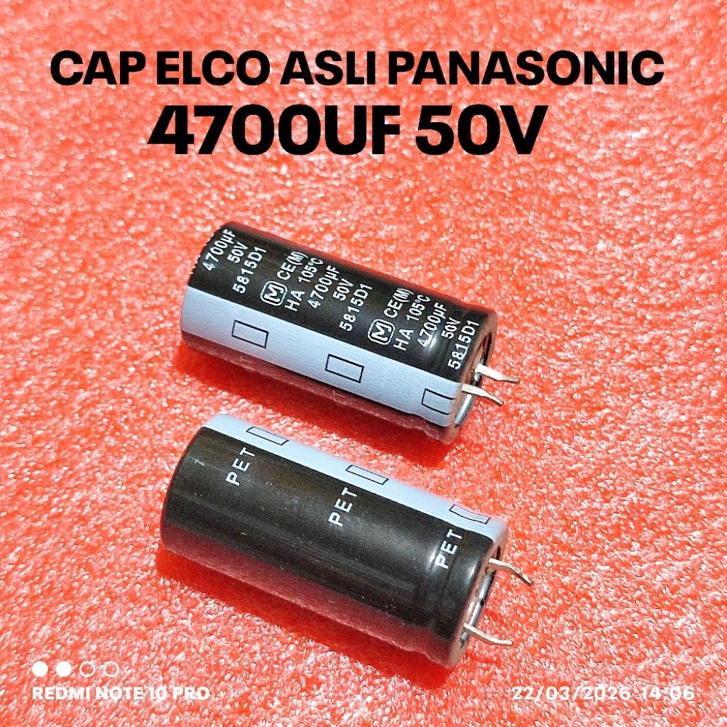 KAPASITOR ELCO 50V 4700UF PANASONIC ASLI