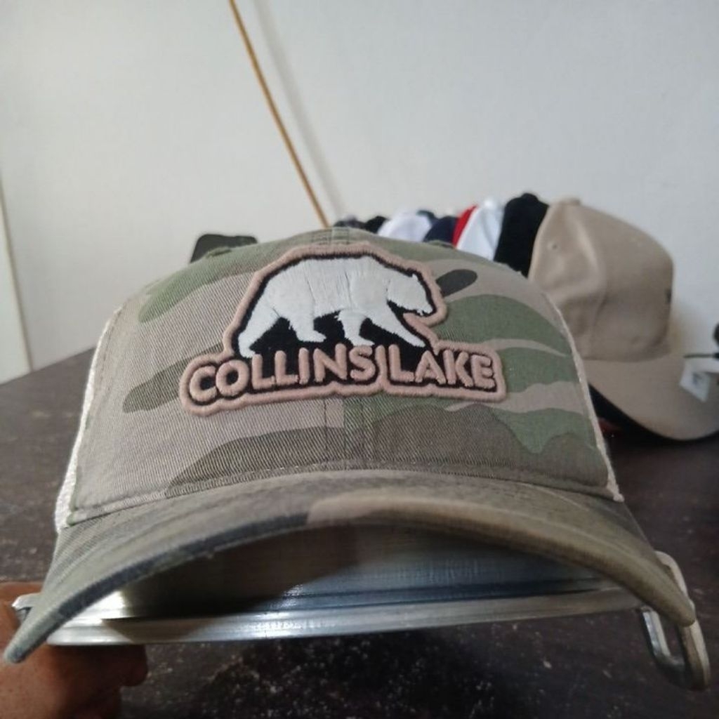 Topi tracker camo army logo bordir timbul halus ZEPHYR second Original vintage allsize stelan strap 