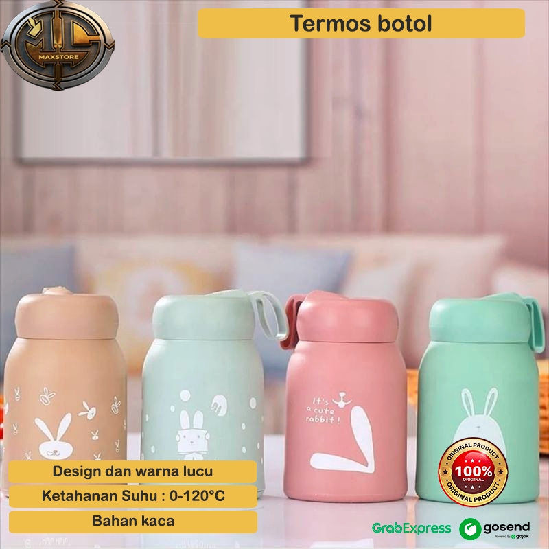 Botol Minum Termos Kaca Tahan Panas Dan Dingin Termos Mini Hot Cold Botol Minum Anak Sekolah