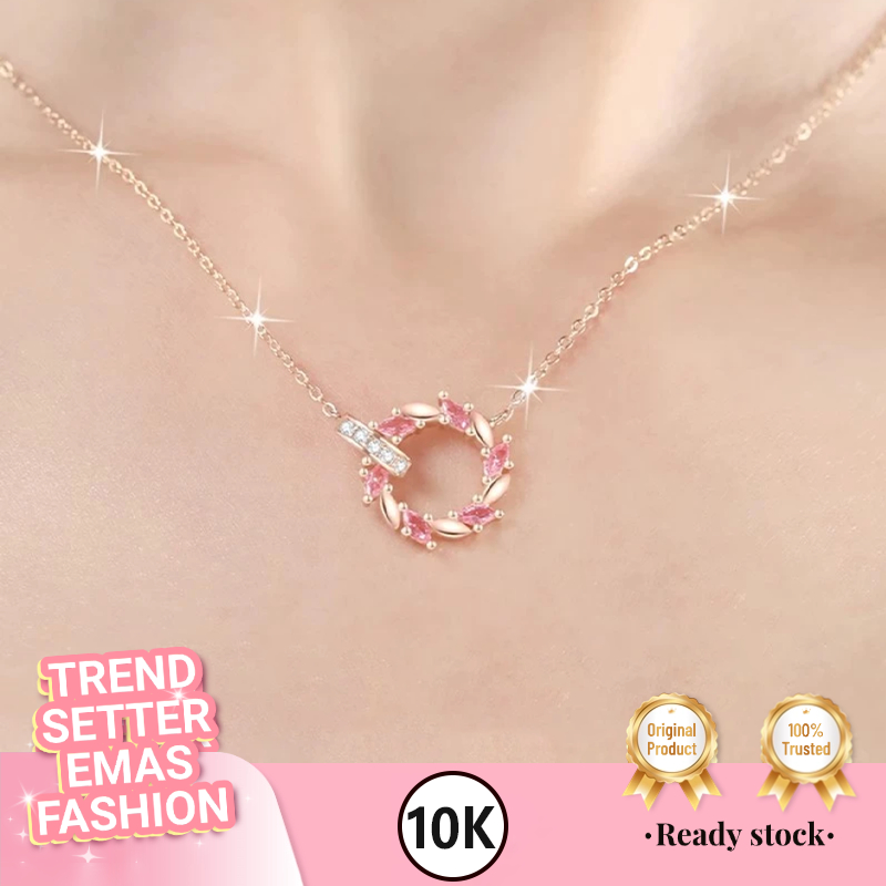 Kalung Emas Orola Desire Round Bliss Necklace Collection Rose Gold 10K