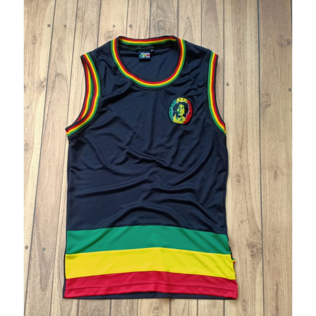 kaosslank store - singlet hitam rasta bob marley bob marley reggae  lekbong jamaica