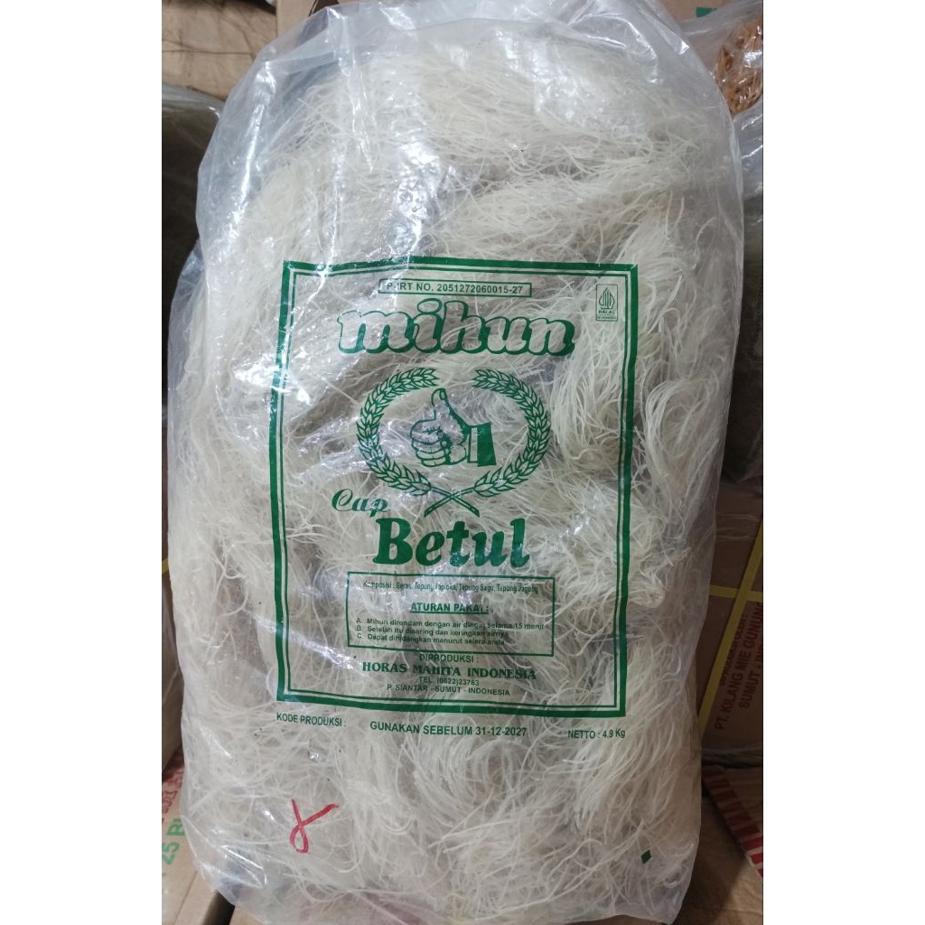 Mihun Bihun Siantar 5 kg / Mihun Cap Restu 5 kg / Bihun Mihun Cap Betul Jempol
