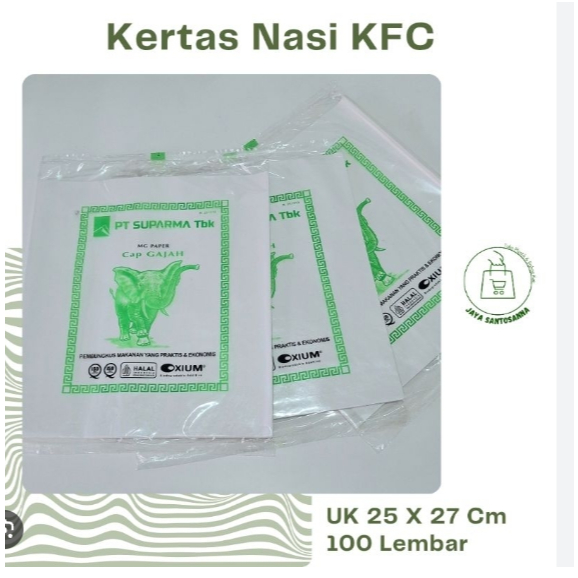 KemasanYA KERTAS NASI KFC PUTIH KERTAS K.F.C KERTAS BUNGKUS NASI KERTAS NASI PUTIH KERTAS MINYAK KER