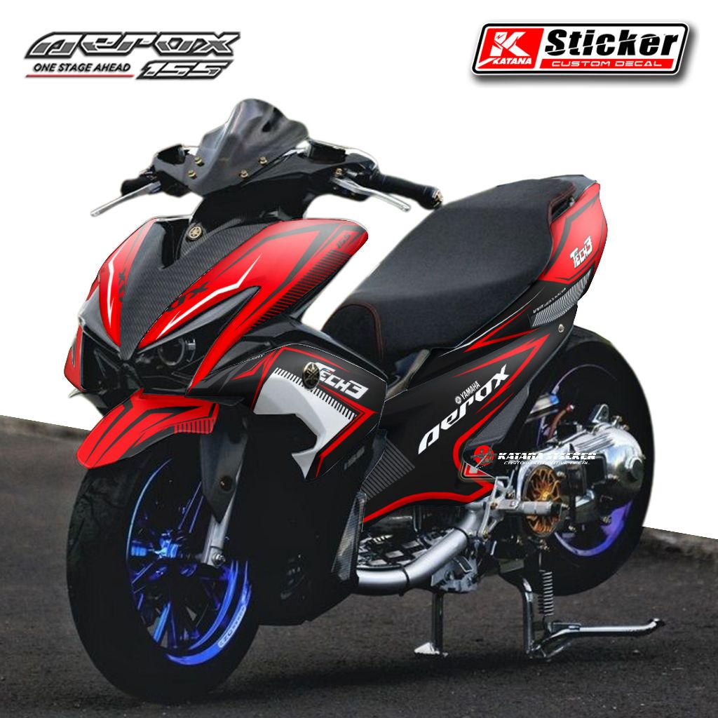 DECAL CUSTOM AEROX 155 FULL BODY - DECAL AEROX 155 MOTIF TERBARU Kt11