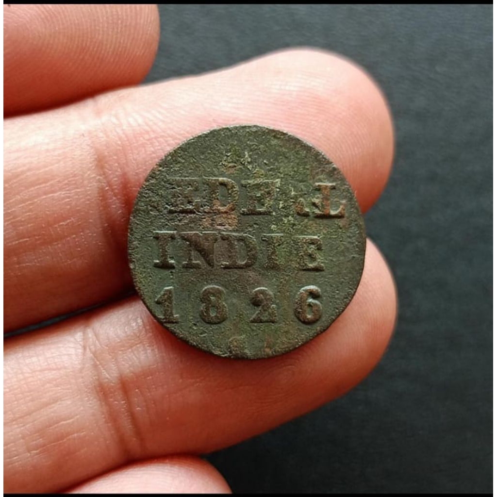 Koin Copper Ned Indie 1/4 Stuiver Willem 1826s Nederlandsch Indie Koleksi Uang Logam Coin Bekas Lama