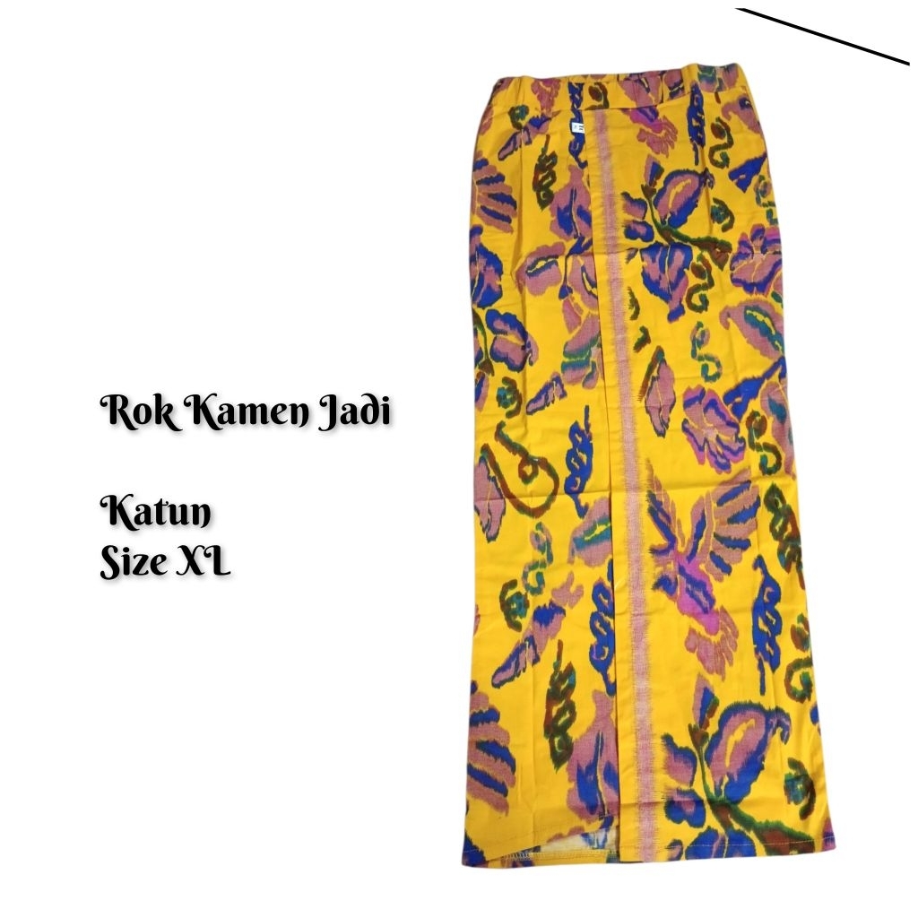 Rok Kamen Jadi Katun warna Kuning size XL