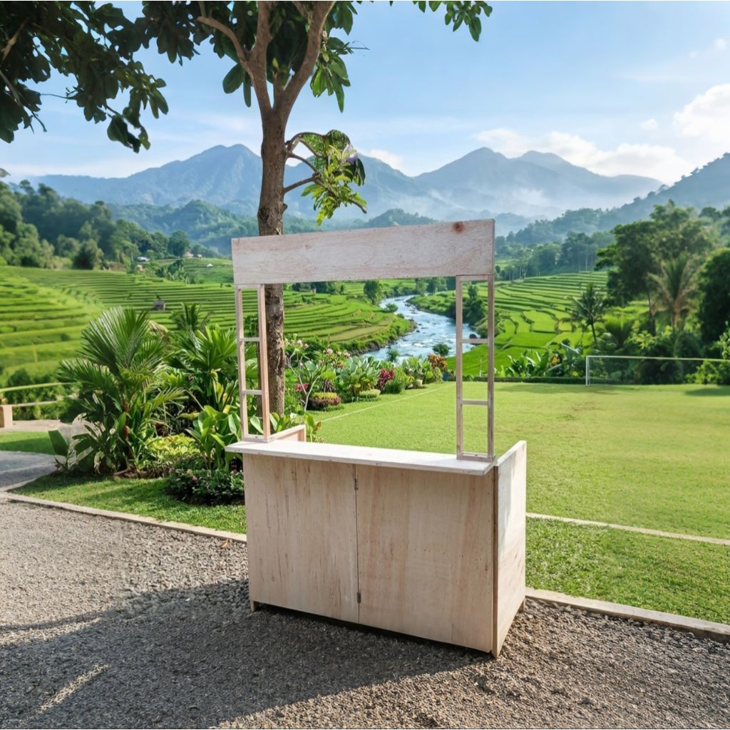 Booth Portable kayu/ jumbo /gerobak lipat/ meja lipat polos