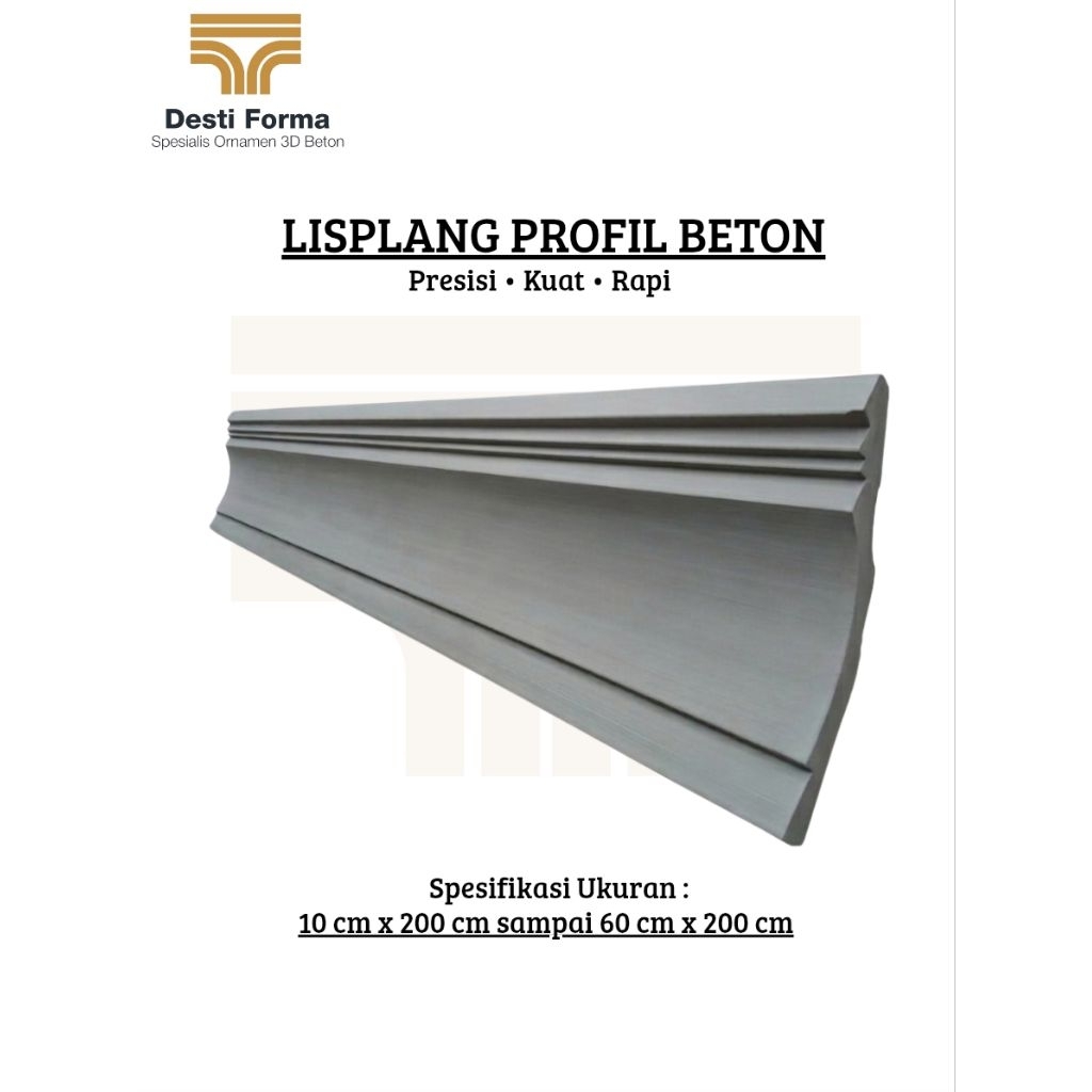 Lisplang profil beton - Lis beton tempel - Lis profil beton - Lisplang beton Fasad Rumah modern & Li