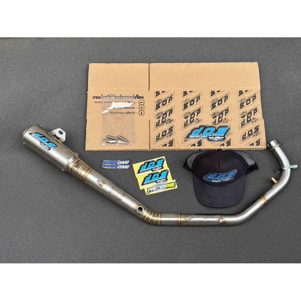 Knalpot DOS MUFFLER ORIGINAL Stainless pnp CB150 / CBR150 K56 Series spek 150-350cc