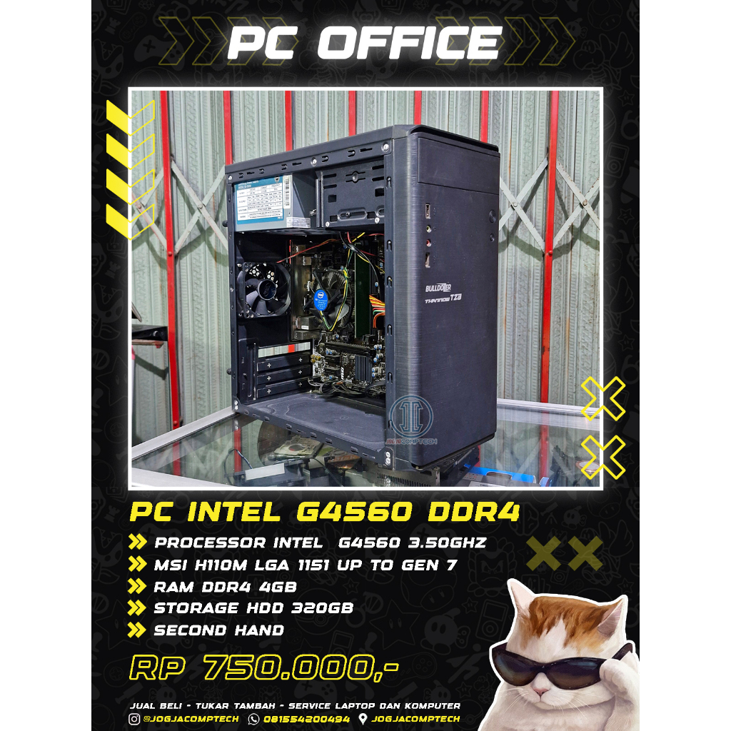 PC INTEL G4560 GEN 7 RAM DDR4 4GB MOTHERBOARD H110M LGA 1151 HDD 320GB PC ADMIN OFFICE KASIR MURAH